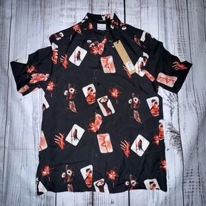 Ksubi Resort Short Sleeve Shirt Black Graphic Print Button Down Mens S
